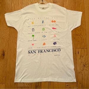 Luke A Tuke Vintage Novelty T Shirt San Francisco White Screen Stars XXXL USA